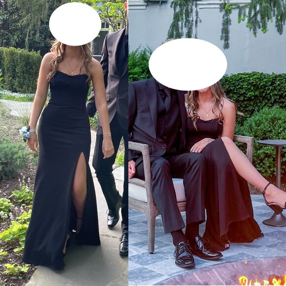 Passionate Admiration Black Strapless Bustier Maxi Dress, Size XS - Picture 3 of 10